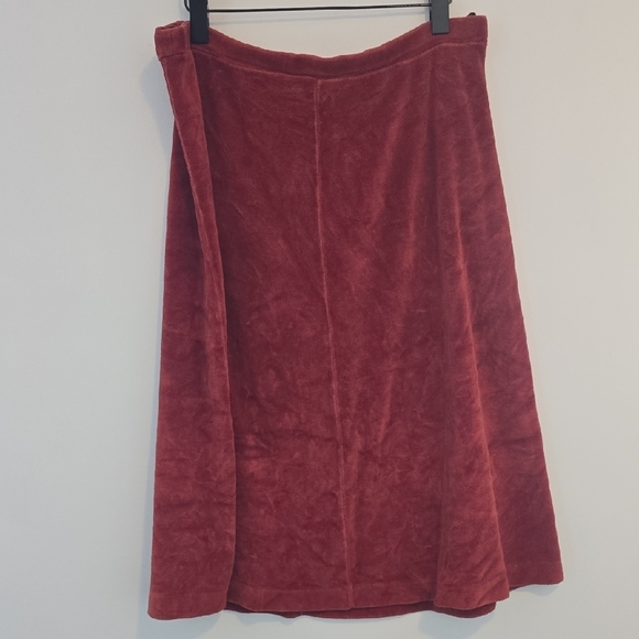 Vintage Dresses & Skirts - Vintage 70's Burnt Orange Velvet Skirt